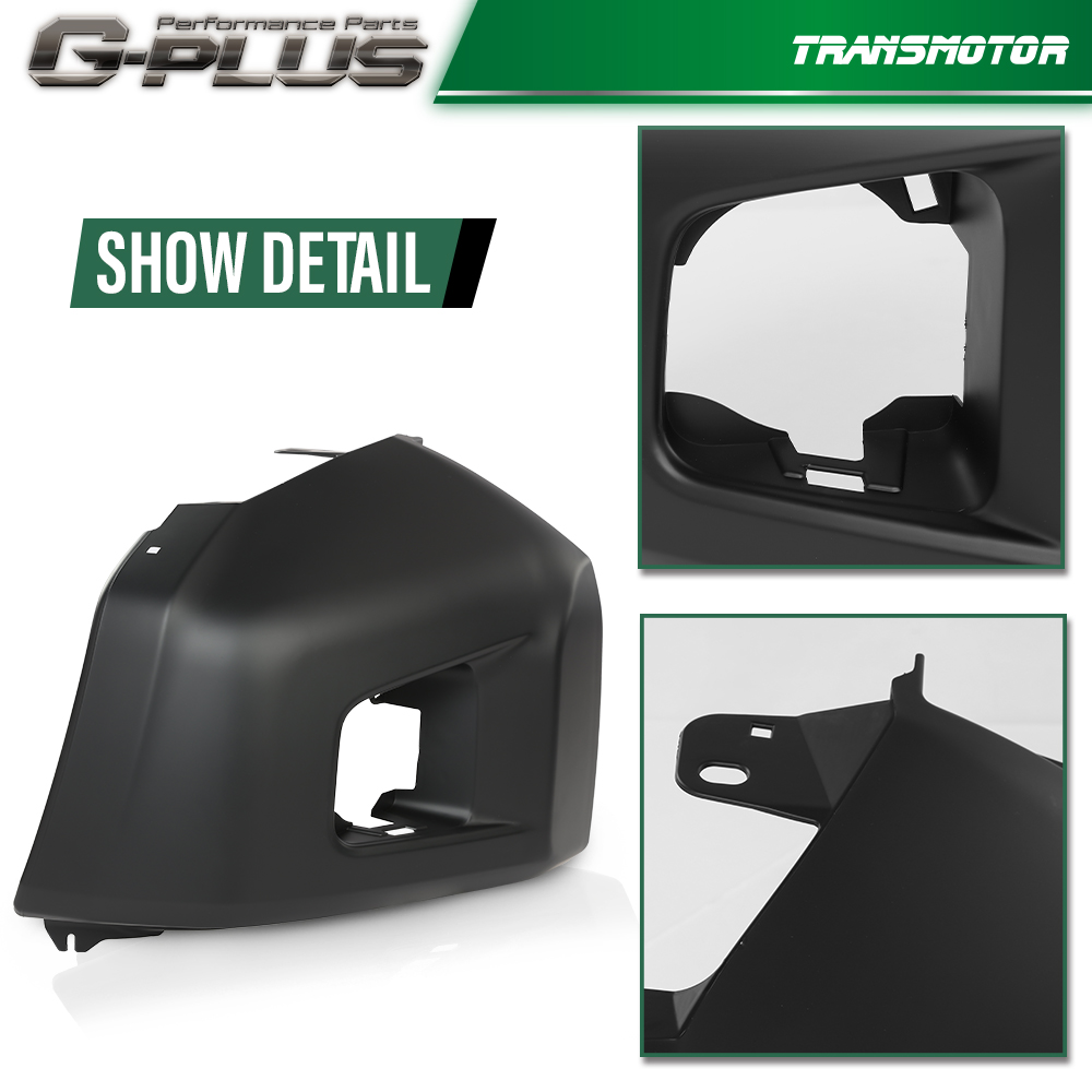 Black Front Bumper End Caps Pair For 2014-2021 Toyota Tundra, Left & Right Plastic