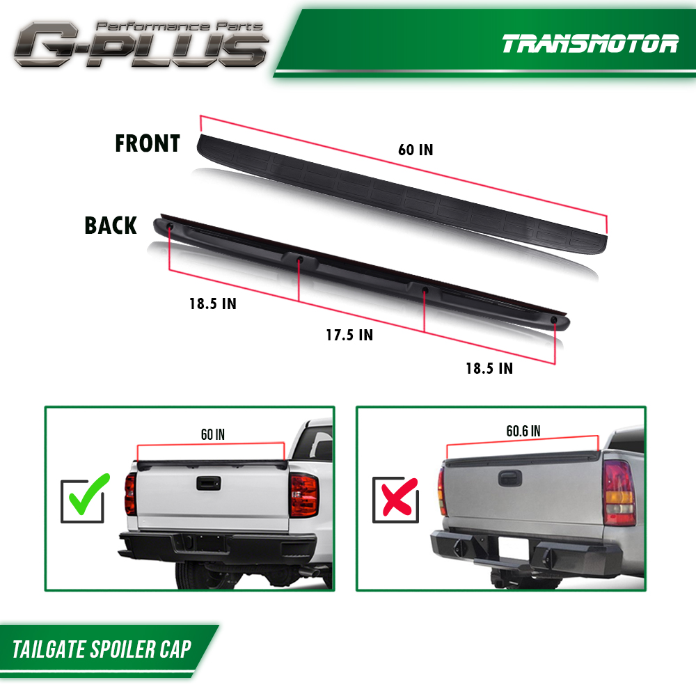 ECCPP Tailgate Molding Top Cap Spoiler For Ford Explorer Sport Trac – Black Matte, Clip-On, Includes Hardware