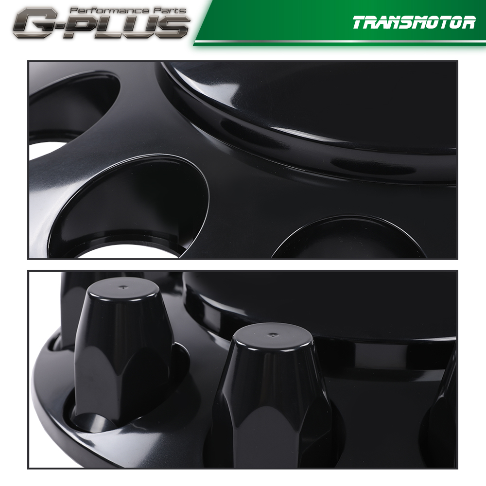 Transmotor2013 TRANS0714-16 Front Wheel Covers – 33mm Hub Axle, Satin Black ABS Plastic (1 Pair)