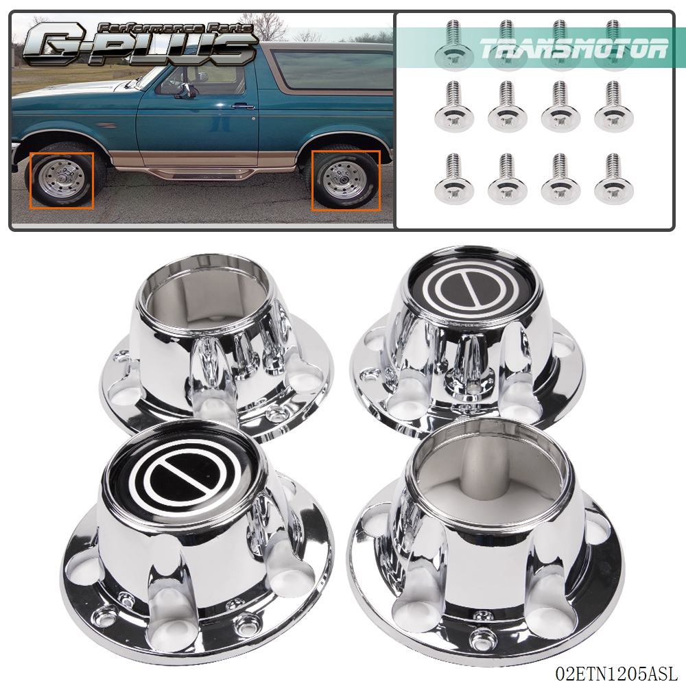 4PCS Chrome Fit For 80-96 F150 Bronco/Van 4x4 Wheel Center Caps