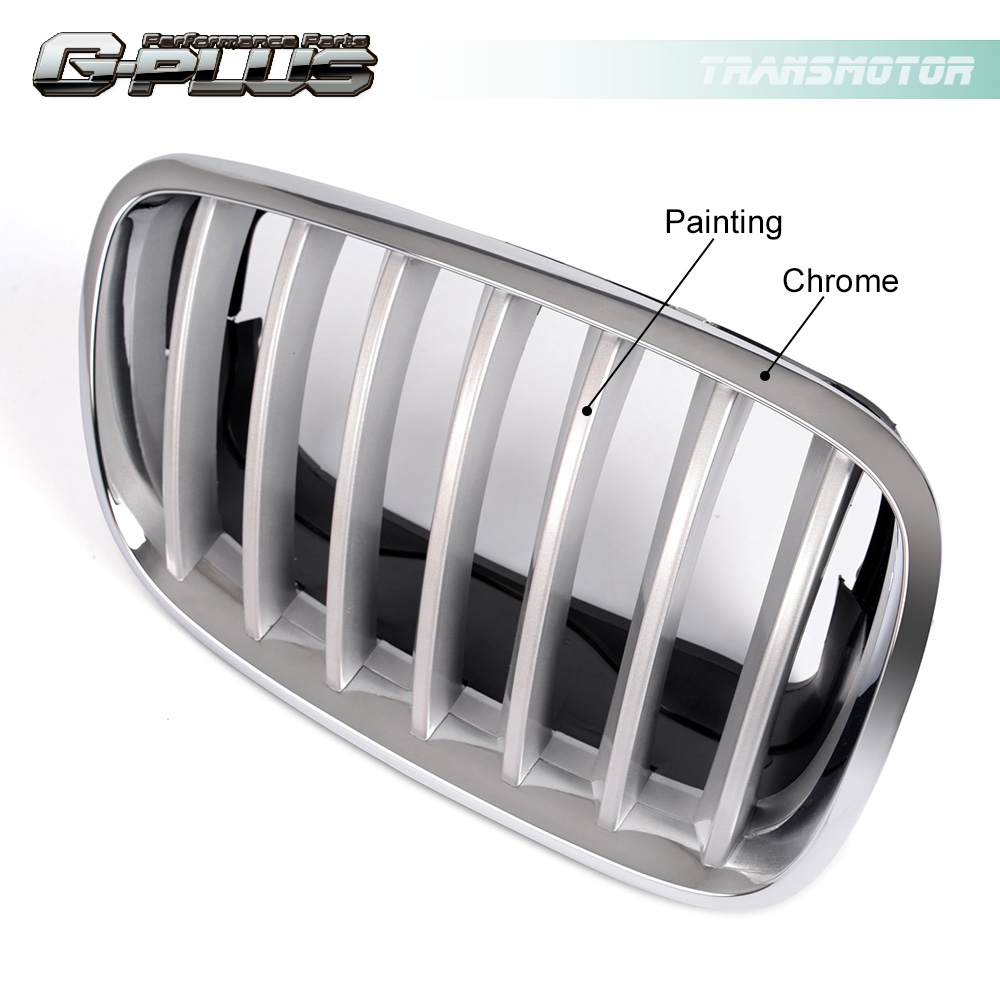 ABS Front Hood Sport Bumper Kidney Grille Pair For 2007- 2013 BMW E70