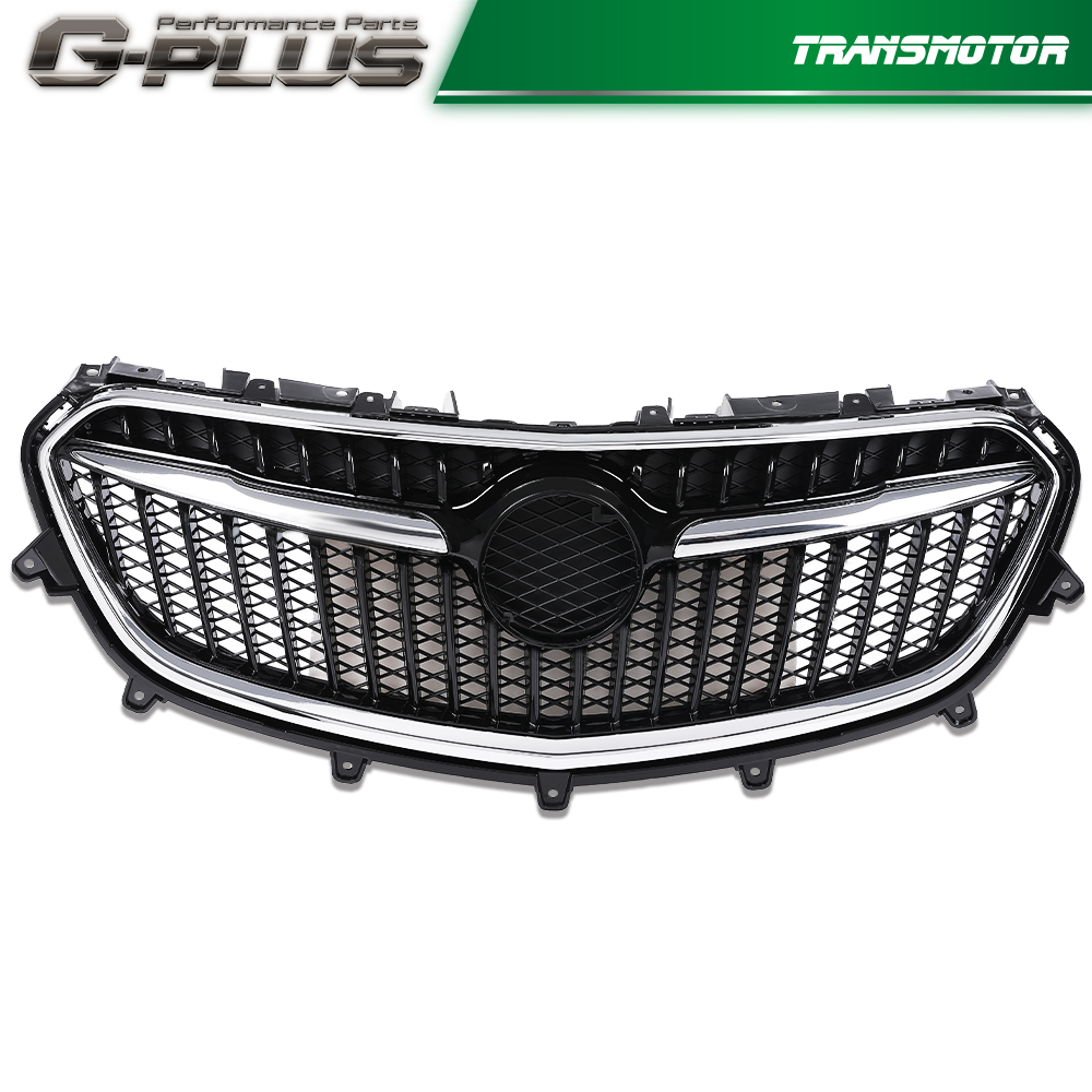Front Upper Grille For 2017-2019 Buick Encore – Chrome & Black Mesh, ABS