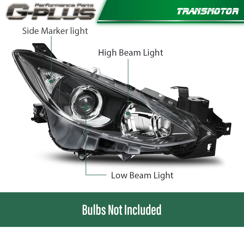 For 2014-2016 Mazda 3 Headlight Assembly Left - Driver Side 93682JWWM