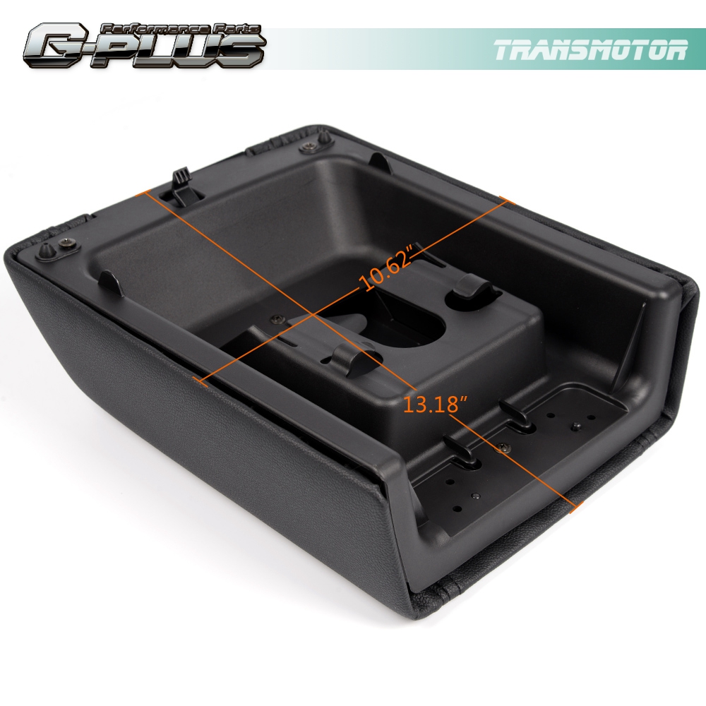 Soillar Black Microfiber Leather Console Lid Cover For 2004-2008 Ford F-150 - Anti-Scratch