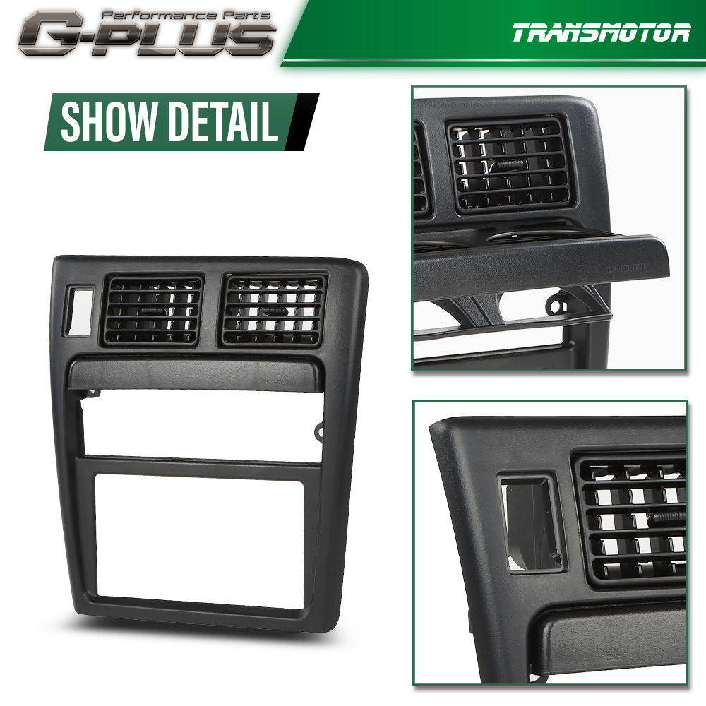 Center Dash Air Vent & Radio Bezel Trim With Cup Holder For 1995-1997 Toyota Tacoma – Black, Painted