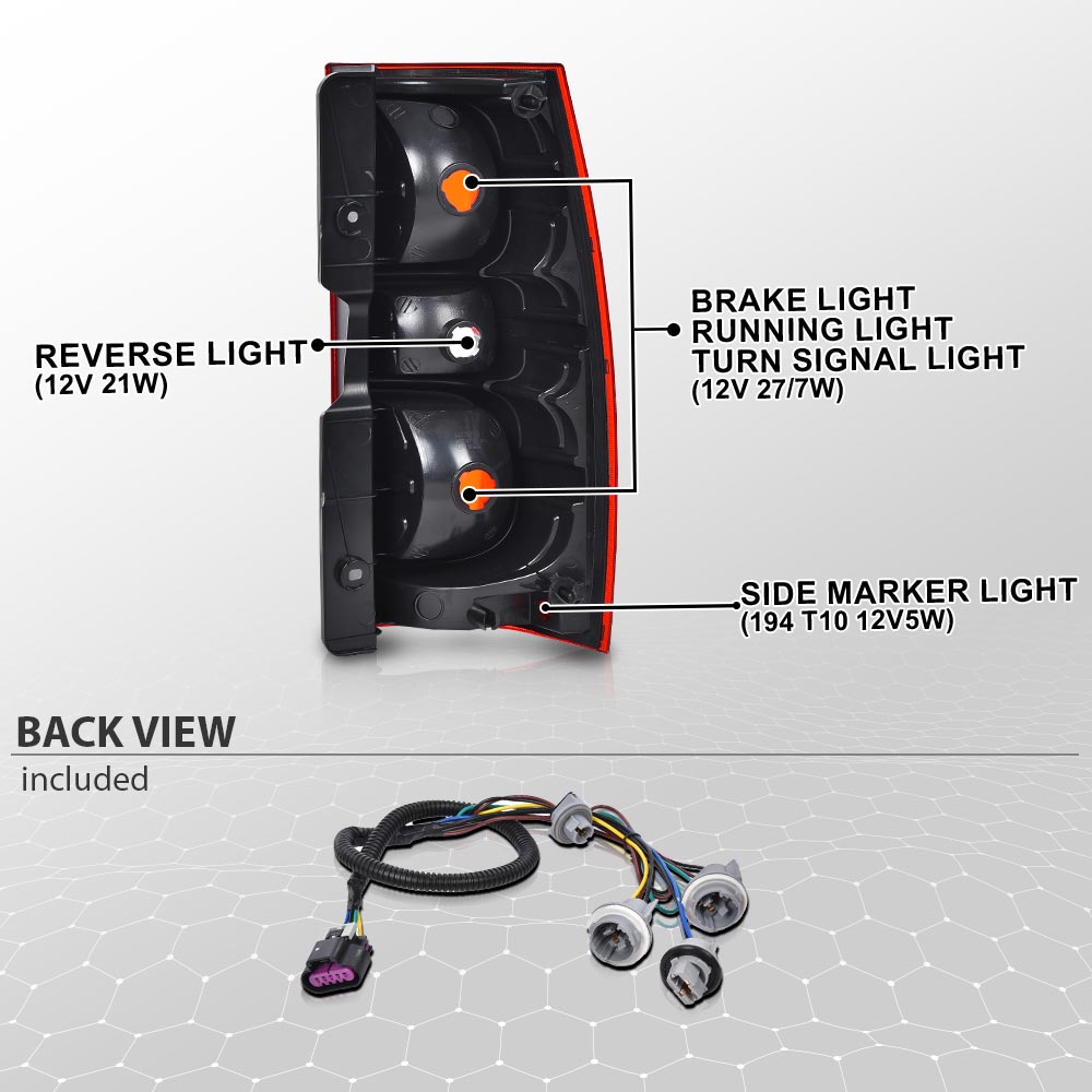 Tail Light For 07-14 Chevrolet Tahoe Suburban 1500 2500 Passenger Side With Bulb - Foto 7