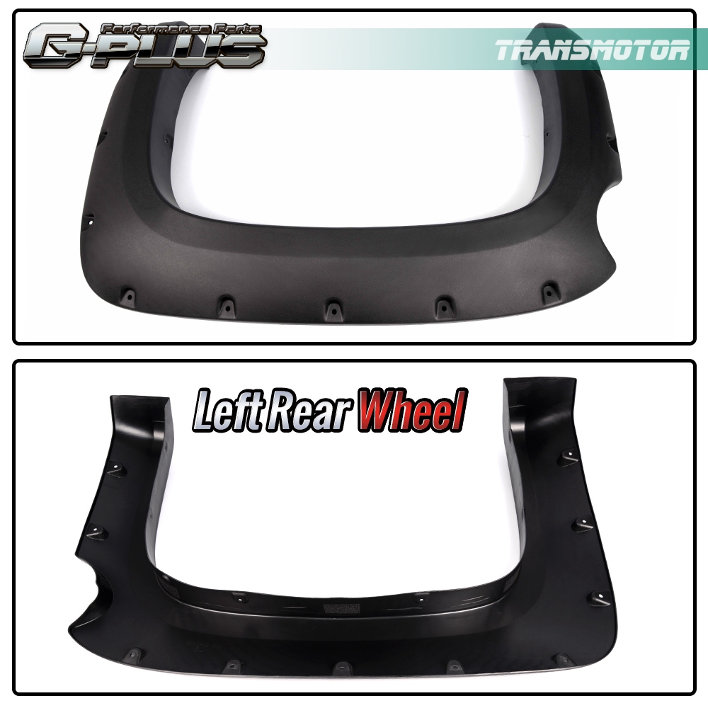 Black Textured Fender Flares Kit For 2007-2013 Chevy Silverado 1500 Short Bed - Set Of 4 With Hardware